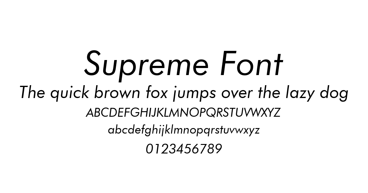 Supreme Font preview