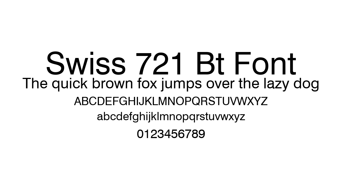 Swiss 721 Bt Font font preview