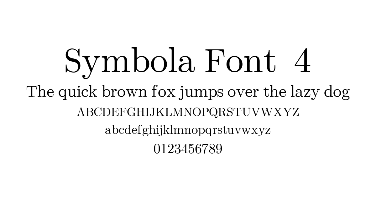 Symbola Font  4 font preview