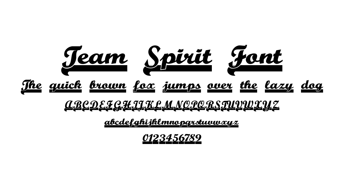 Team Spirit Font font preview