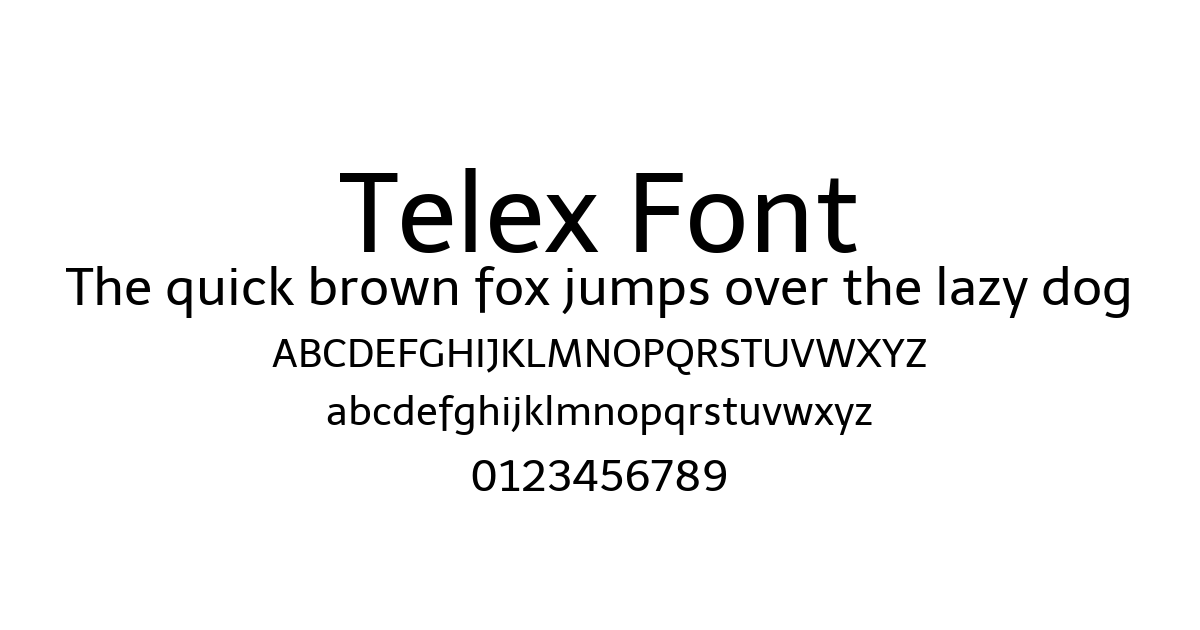 Telex Font font preview