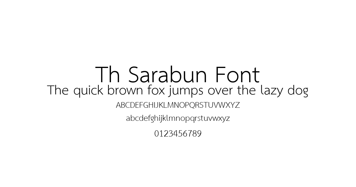 Th Sarabun Font preview