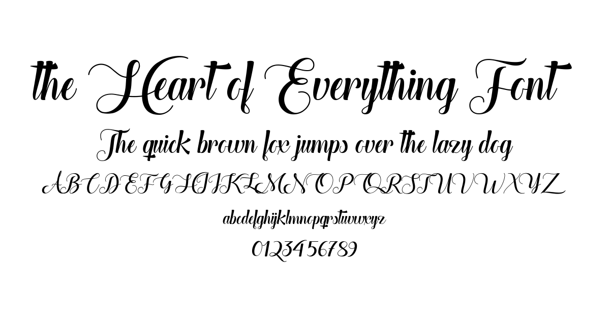 the Heart of Everything Font font preview