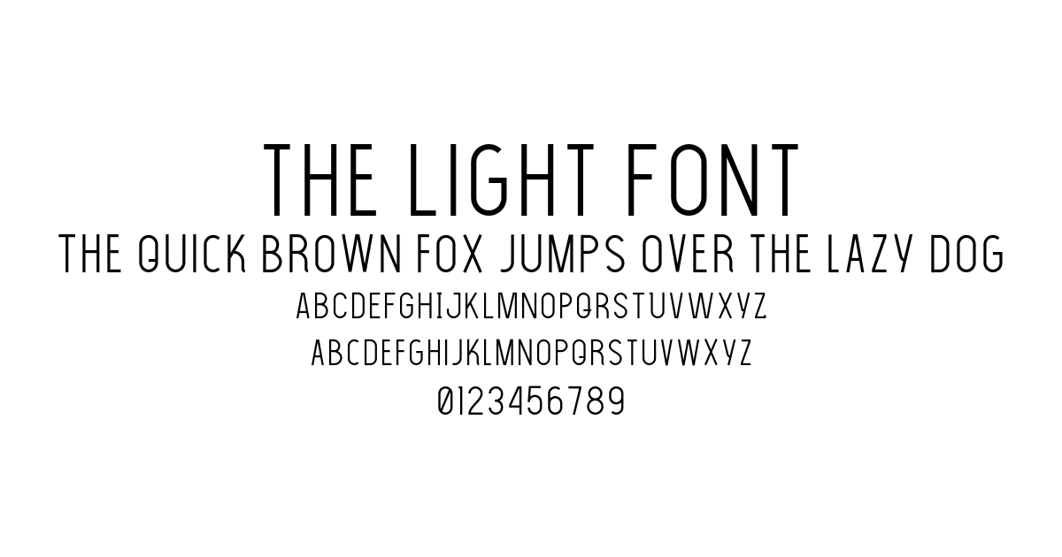 the Light Font font preview