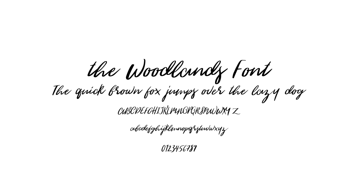 the Woodlands Font font preview