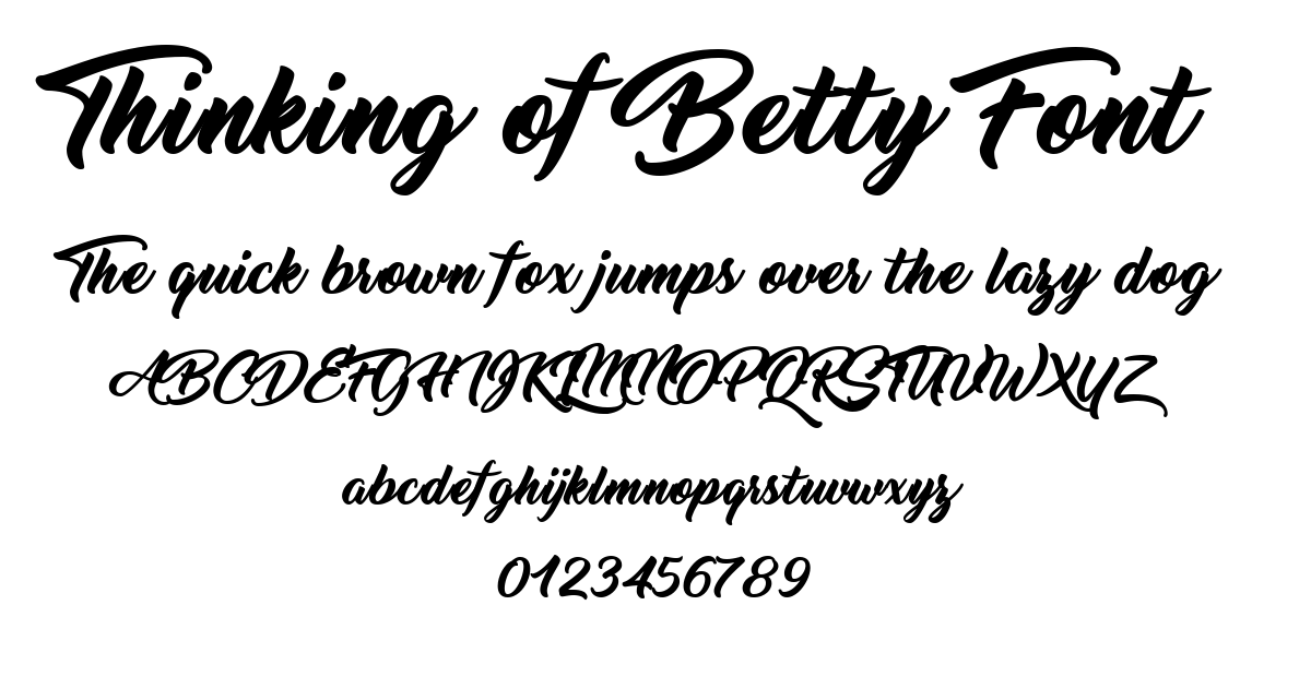 Thinking of Betty Font preview