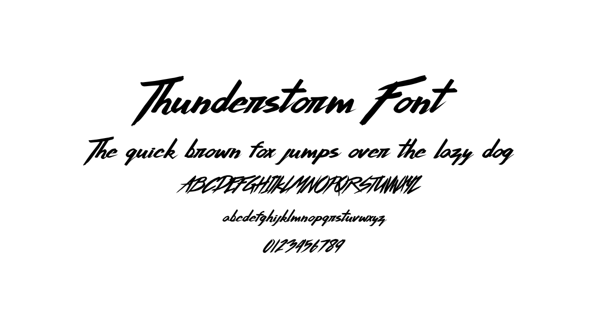 Thunderstorm Font preview