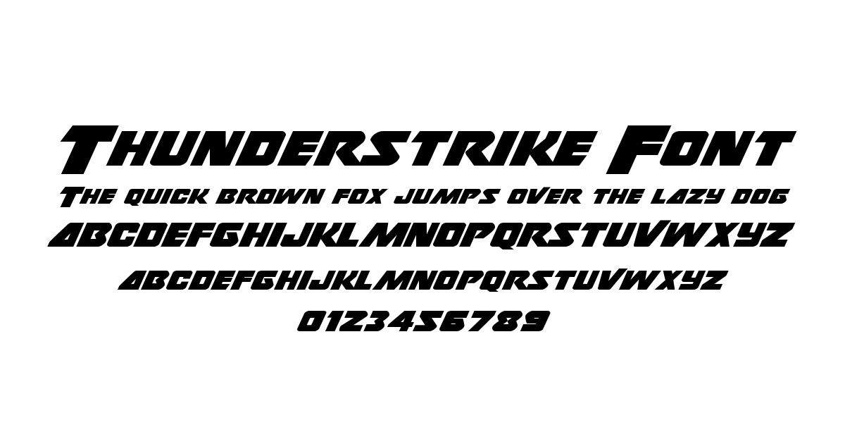 Thunderstrike Font preview