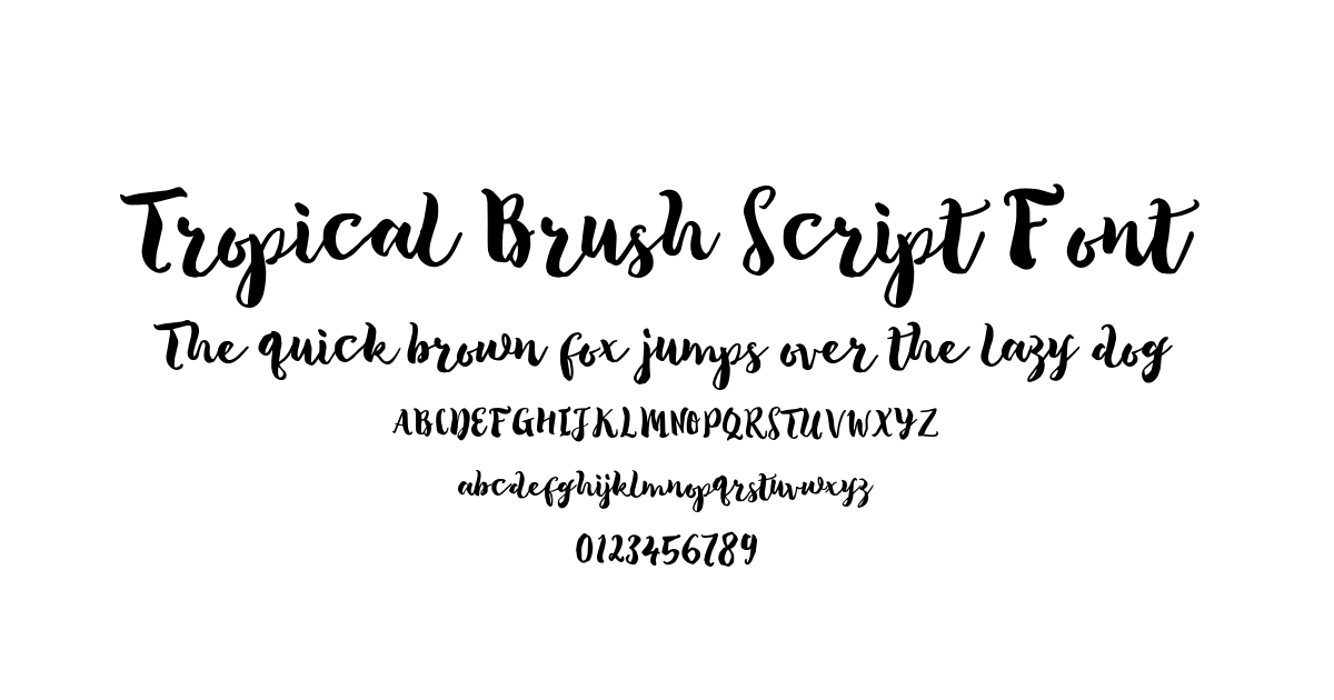 Tropical Brush Script Font preview