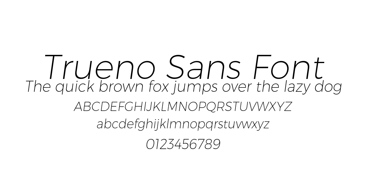 Trueno Sans Font font preview