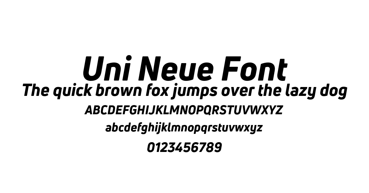 Uni Neue Font font preview