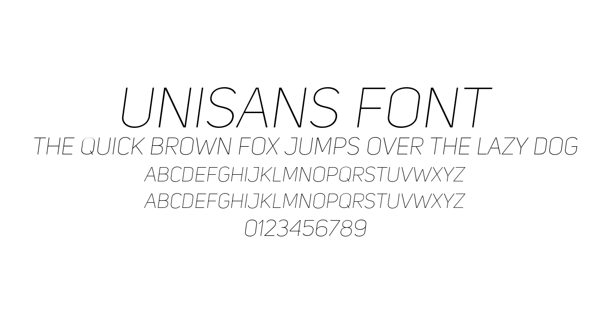 UniSans Font font preview