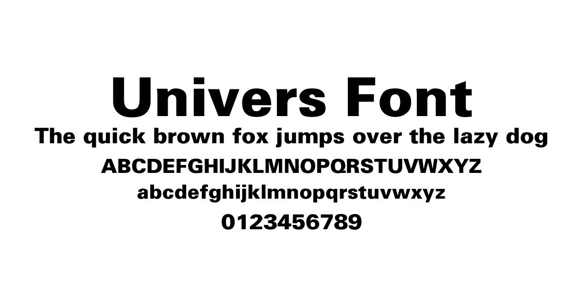 Univers Font font preview