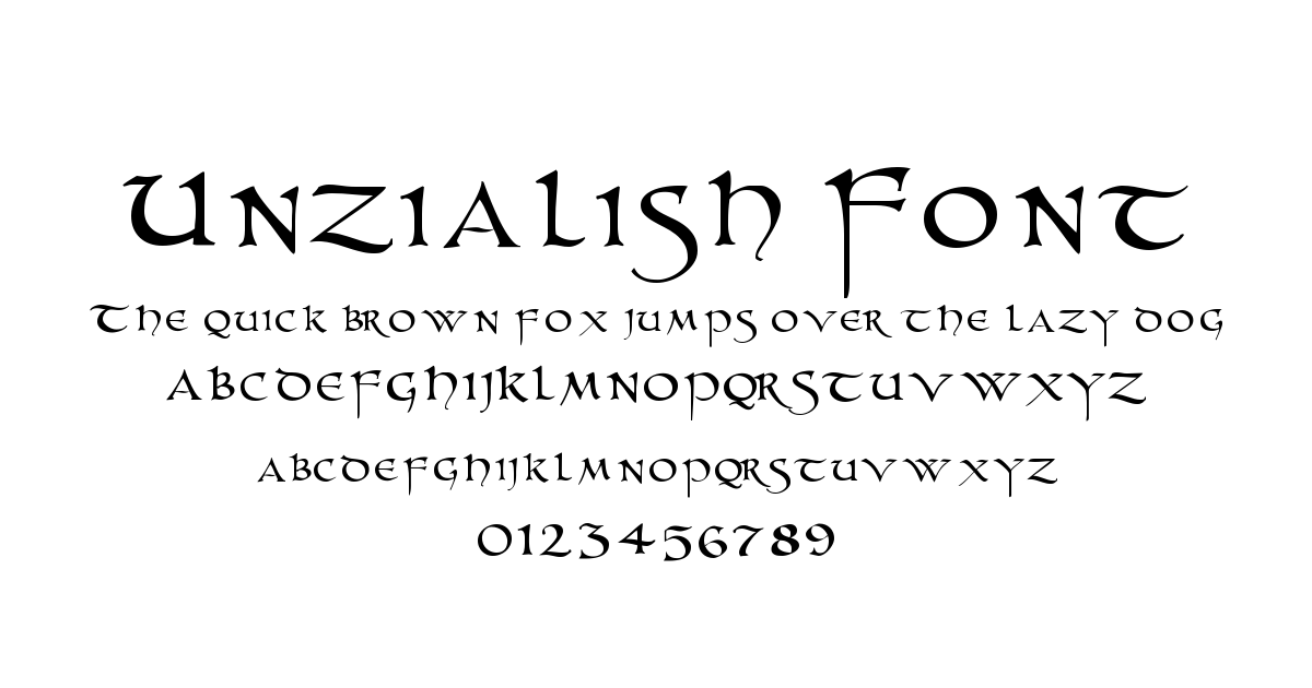 Unzialish Font font preview