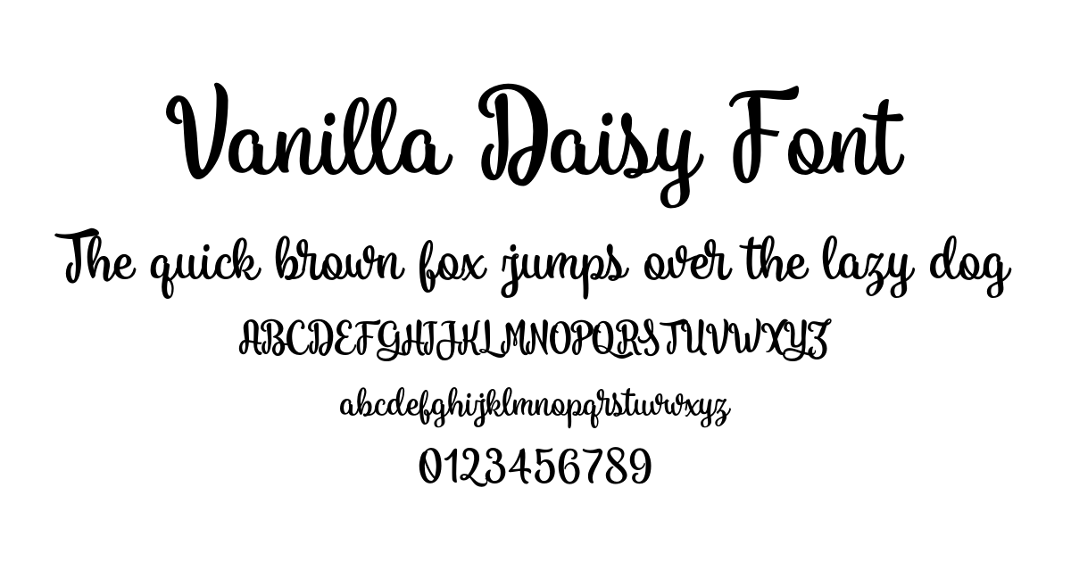 Vanilla Daisy Font font preview