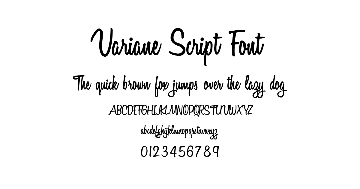 Variane Script Font font preview
