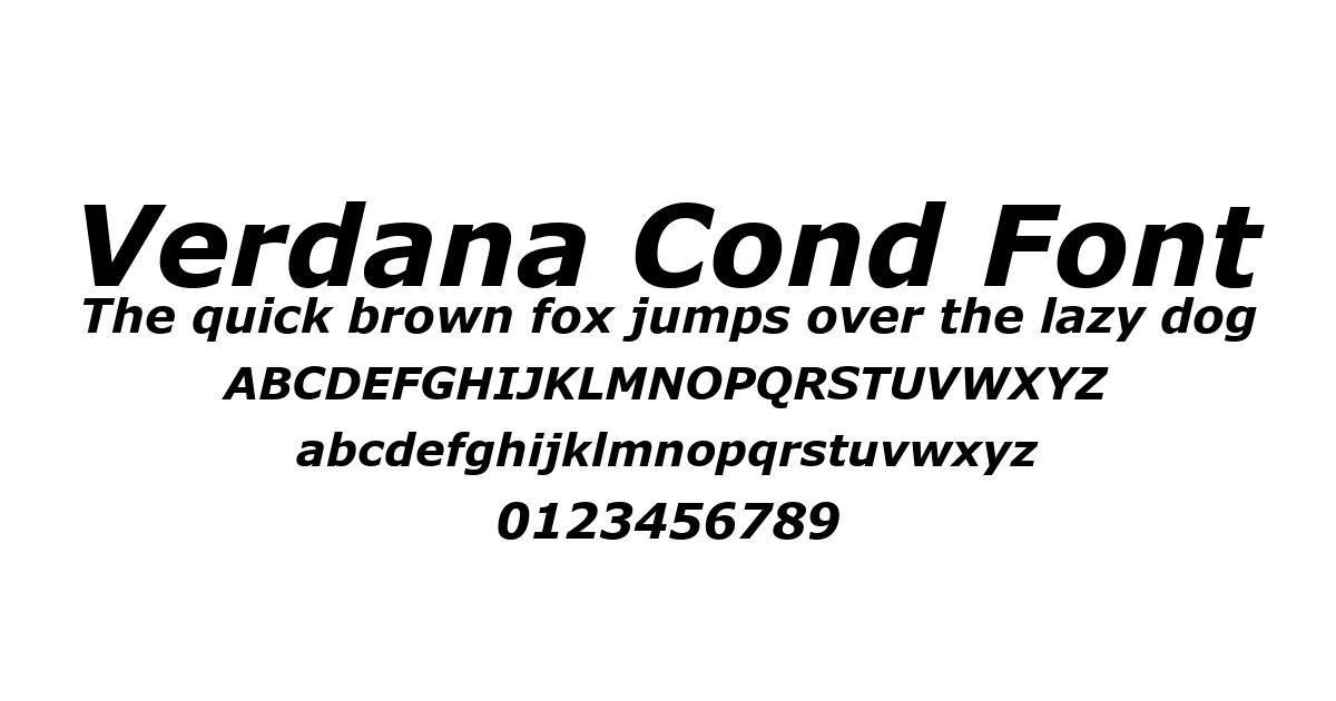 Verdana Cond Font font preview