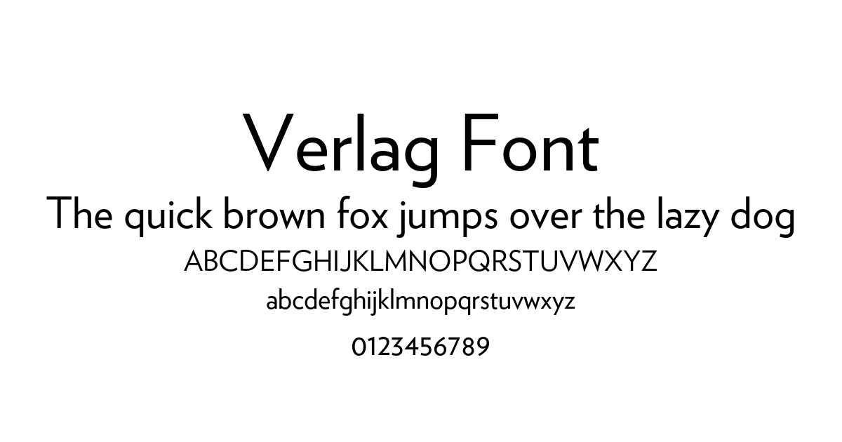 Verlag Font font preview