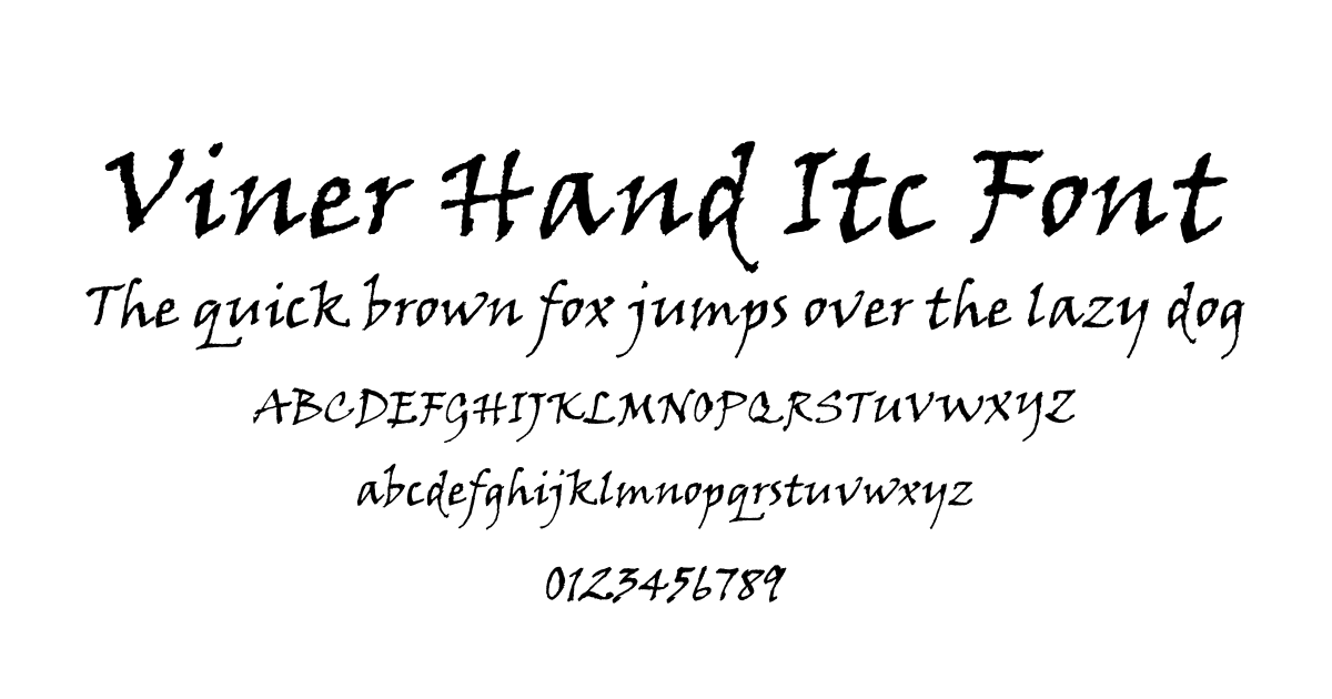 Viner Hand Itc Font font preview