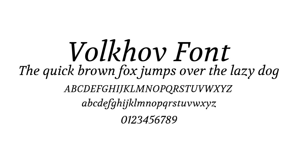 Volkhov Font preview