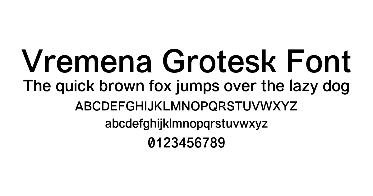 Vremena Grotesk Font preview