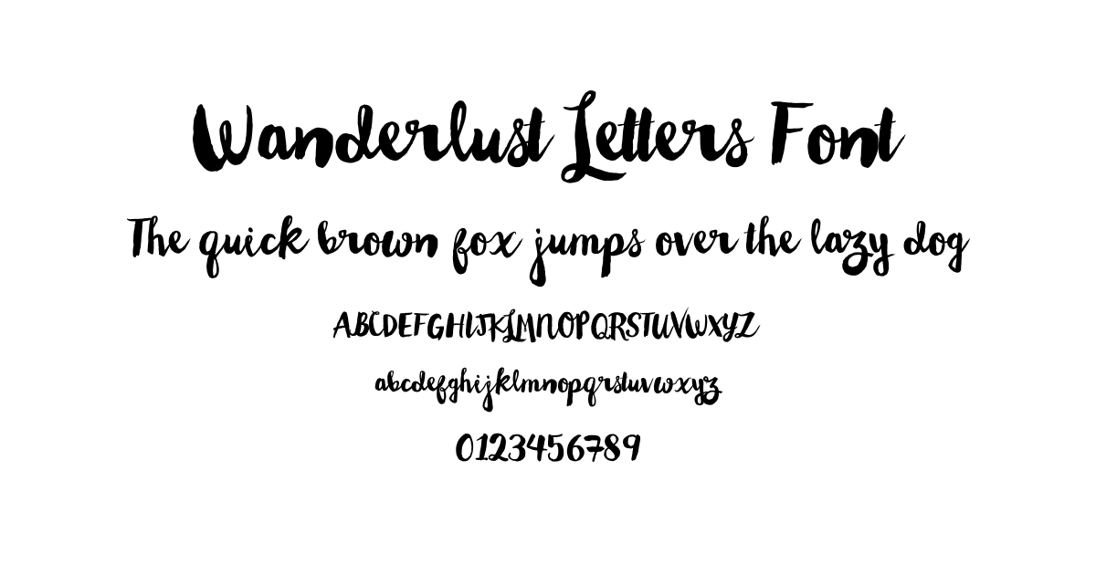 Wanderlust Letters Font preview