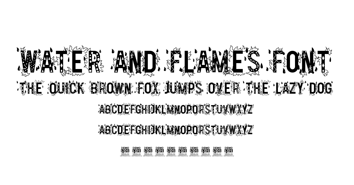 Water and Flames Font font preview