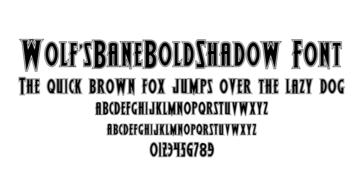 Wolf'sBaneBoldShadow Font font preview
