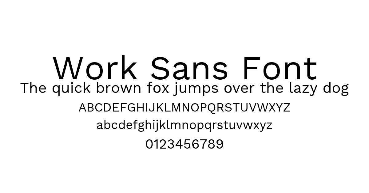 Work Sans Font font preview