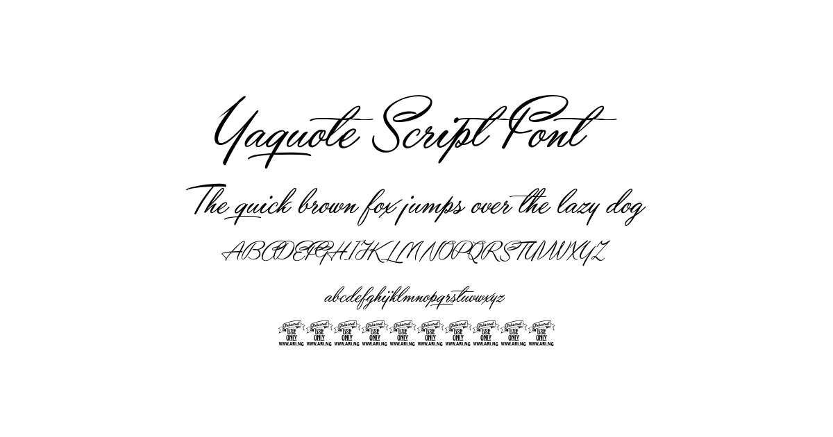 Yaquote Script Font font preview