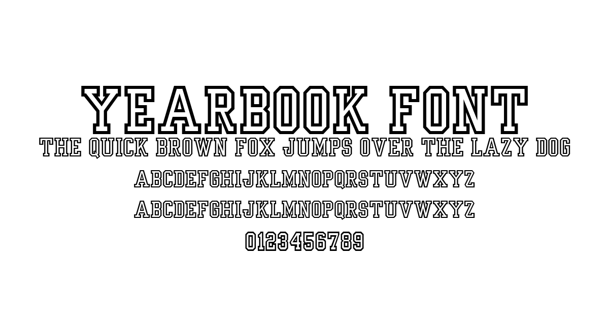 Yearbook Font font preview